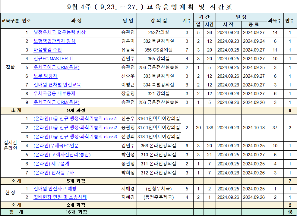 시간표